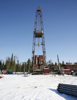 Oil drilling rig. Oil industry equipment.