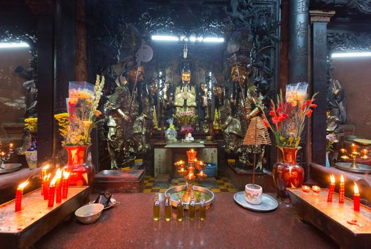 SAIGON (HO CHI MINH CITY), VIETNAM - JANUARY  2014: Sacrificial offering in Jade Pagoda at Lunar New Year