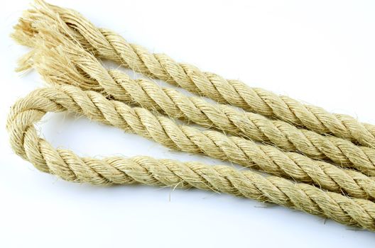 Rope rolled up on a white background. seamless