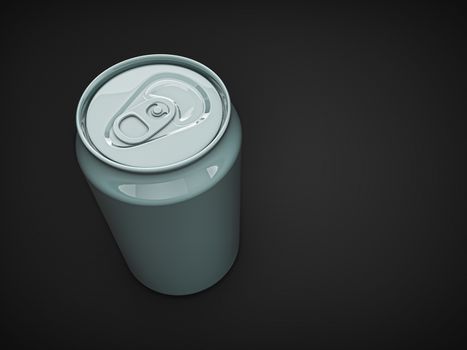 beer can. grey alluminium empty blank can on dark isolated background