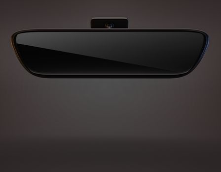 car rearview mirror isolated ob dark background