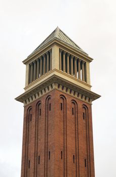 Venetian tower at Espanya square in Barcelona, Spain