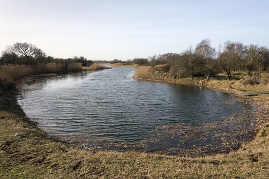 small lake in the dutch nature area called amsterdam waterleiding duingebied