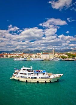 Turquoise Split sea and waterfront view, Dalmatia, Croatia