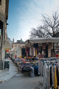 Street Market in Cremona, Lombardy, Italy. Taken in January 2016.