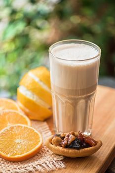 coffee raf with citrus closeup