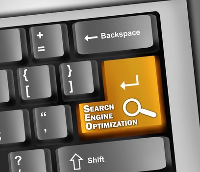 Keyboard Illustration "SEO - Search Engine Optimization"