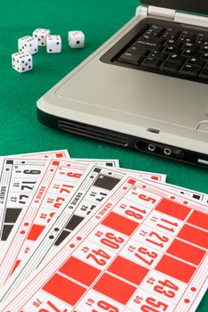 Image related to classic and online casino  games  on a game bingo cards background from a player's perspective