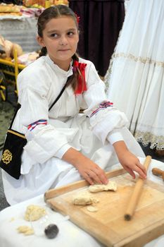 Croatian national costume, Thanksgiving day of Ethnic and National Minorities on October 9, 2011 in Zagreb, Croatia.