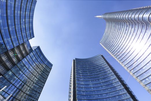  View of the new buildings in the square Gae Aulenti and Corso Como in Porta Nuova area.