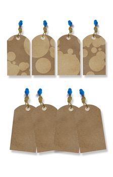 Cardboard Paper Price or Sale Tags Isolated on White. Two Different Blank Paper Tags Illustration.