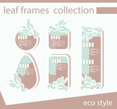 vector leaf frames,collection of labels and stickers