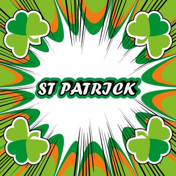 St. Patrick's Day Greeting Card boom retro background