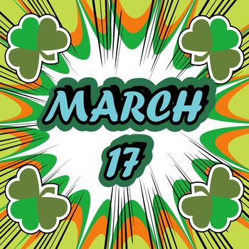 
Happy St Patricks Day Design Elements pop art background