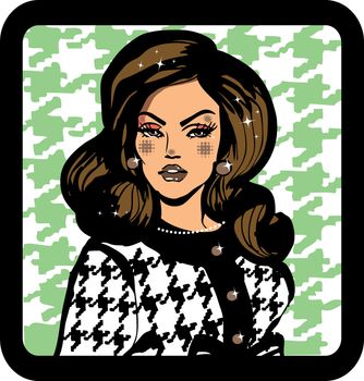 Grand lady Vintage Retro Clip Art Woman fashion illustration