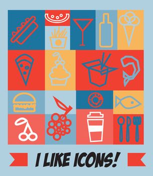 Fast food icons set - I like icons!