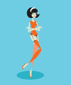 Cute Pin-Up Girl retro