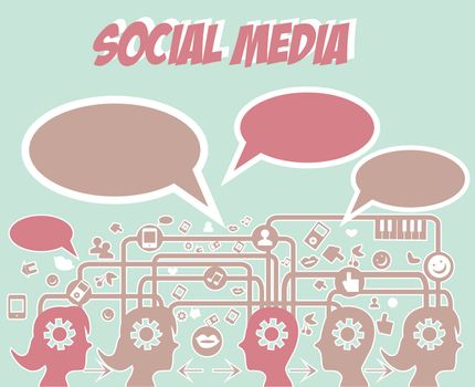 Social media with speech bubble vector illustration