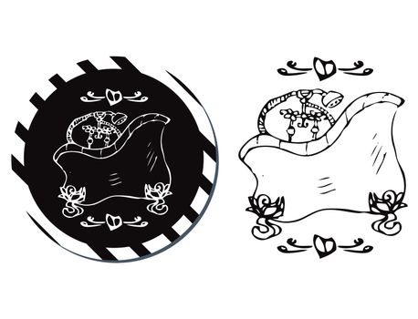 labels vector doodley tattoo style