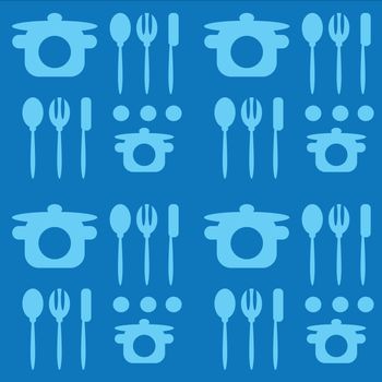 cutlery turquoise seamless pattern