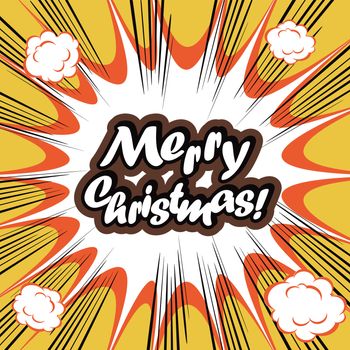 Comic book background Merry Christmas Card