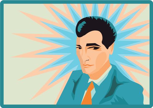 Retro Man Businessman poster Pop Art Man background