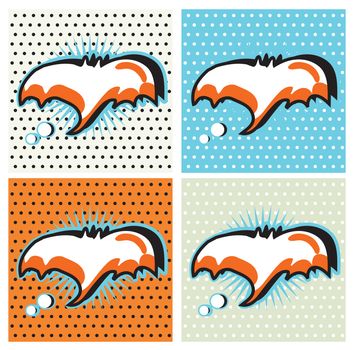 Bat Halloween Speech Bubble in Pop-Art Style backgrounds set