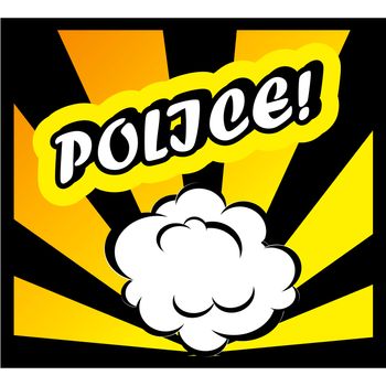 Comic book background Police! sign Card Pop Art office stamp with the word police