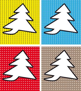 Speech Bubble Christmas Tree in Pop-Art Style