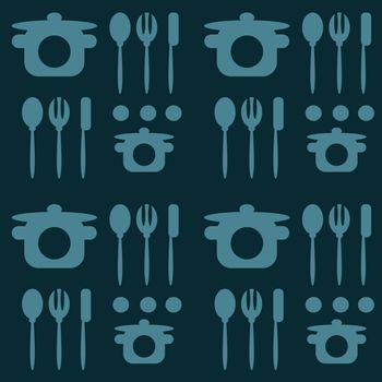 cutlery turquoise seamless pattern