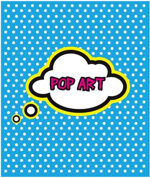 Pop Art cloud bubble on dot background