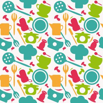 Background seamless kitchen pattern. vector illustration