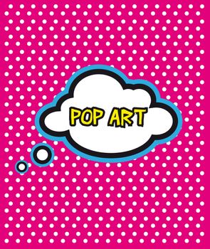 Pop Art cloud bubble on dot background