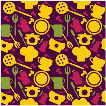 Background seamless kitchen pattern. vector illustration