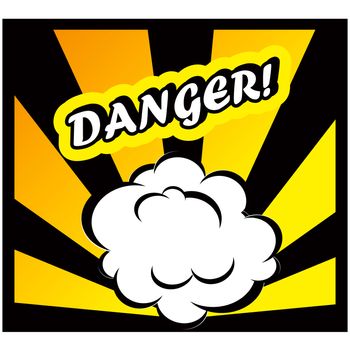 Danger Comic book background Danger! sign Card Pop Art office stamp with the word Danger