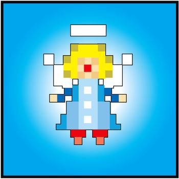 Pixel little angel greeting card