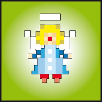 Pixel little angel greeting card