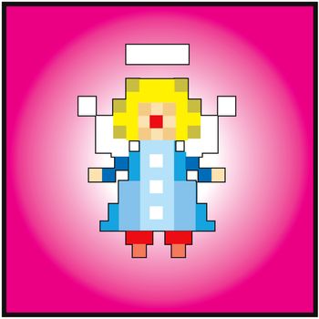 Pixel little angel greeting card