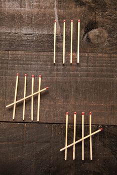 Group of matches conceptualizing everithing