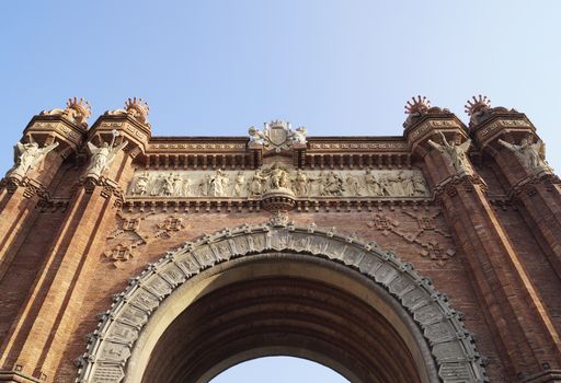 Triumphal arch (Arc de Triomf) in Barcelona, Spain