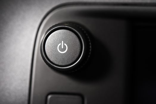 Power Standby Equipment Button Closeup. Electronic Technology.