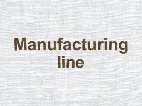 Industry concept: CMYK Manufacturing Line on linen fabric texture background