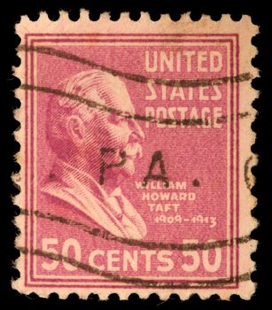 Stamp printed in United States. Displays William Howard Taft. United States - circa 1938