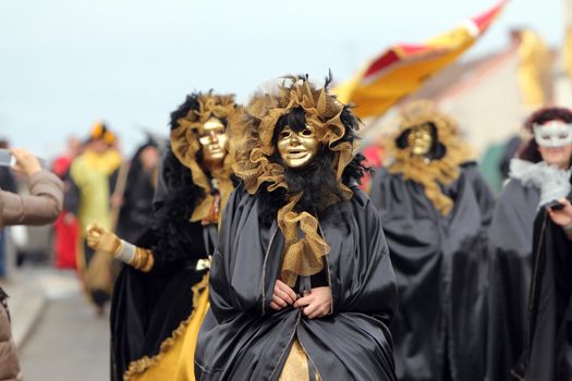 Carnival parade on Shrove Saturday. Carnival masks from Croatia.They banish away the winter. Zagreb, Croatia February 02, 2013.