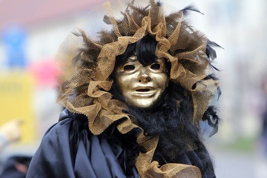 Carnival parade on Shrove Saturday. Carnival masks from Croatia.They banish away the winter. Zagreb, Croatia February 02, 2013.