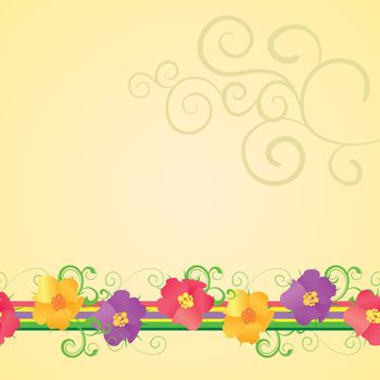 yellow background with flowers border