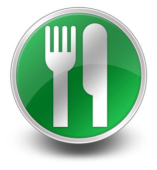 Icon, Button, Pictogram with Eatery, Restaurant symbol