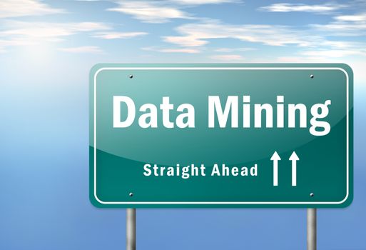 Highway Signpost "Data Mining"
