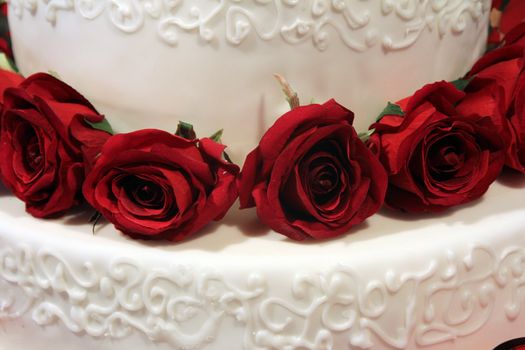 Delicious decorated wedding cake