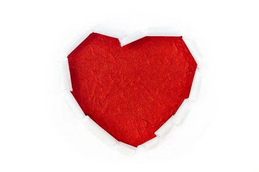 heart love ripped on white background